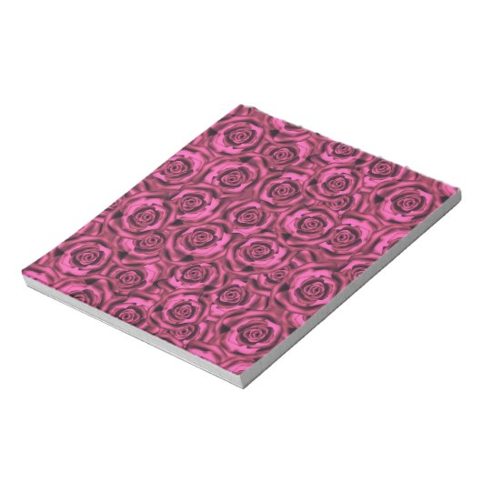 Roze roze roos notitieblok (Linkerzijde)