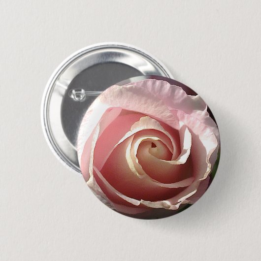  roze roze roos ronde button 5,7 cm (Voorkant /achterkant)