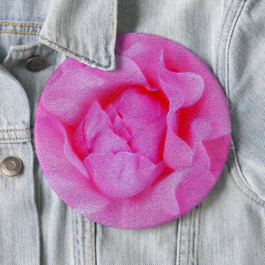 roze roze roos ronde button 6,0 cm (In situ)