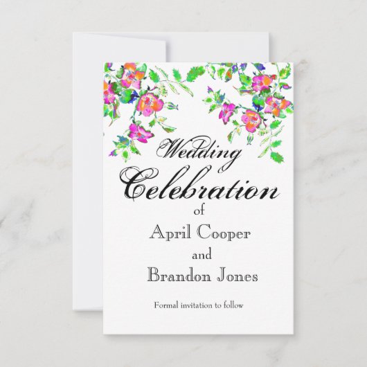 roze roze roos save the date (Voorkant)