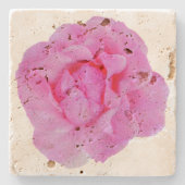 roze roze roos stenen onderzetter (Voorkant)