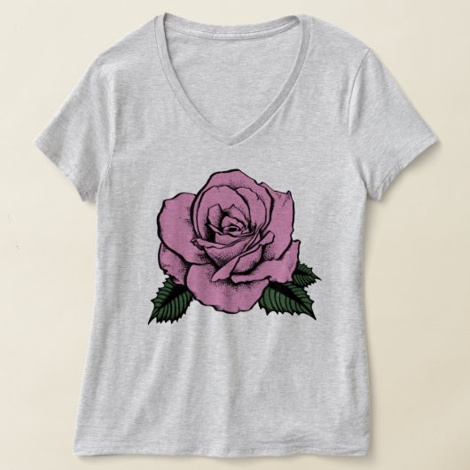 roze roze roos t-shirt (Laagn)