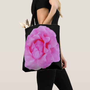 roze roze roos tote bag