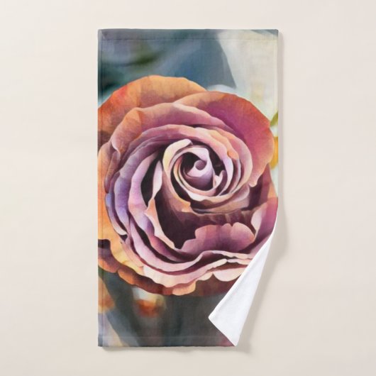 Roze, roze Roos van papier met klevervormingen Handdoek (Handdoek)
