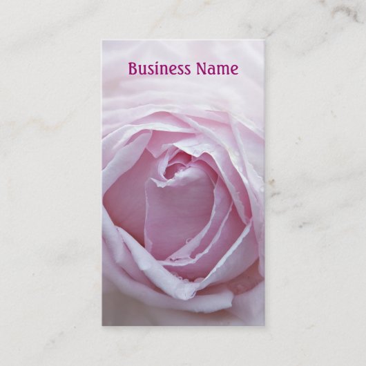 Roze roze roos visitekaartje (Voorkant)