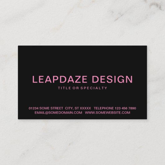 roze roze roos visitekaartje (Achterkant)