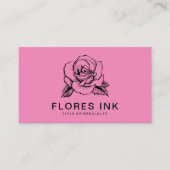 roze roze roos visitekaartje (Voorkant)