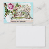Roze Roze Roscrol Victoriaans Handelskaart Visitekaartje (Voorkant / Achterkant)