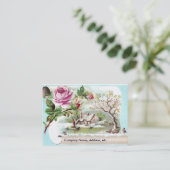 Roze Roze Roscrol Victoriaans Handelskaart Visitekaartje (Staand voorkant)