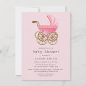 roze roze roulband Baby shower Kaart (Voorkant)