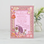 Roze Roze Roze Baby Meisje Shower Tweet Feest Uitn Bedankkaart (Staand voorkant)