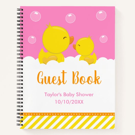 Roze roze roze Baby shower handboek Notitieboek (Voorkant)
