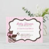 Roze roze roze baby Shower-uitvindingen Kaart (Staand voorkant)