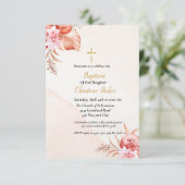 Roze, roze, roze Baptisme-uitnodigingskaart Kaart (Staand voorkant)