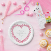 Roze roze roze bladen, hart aangepast papier bord (Feest)