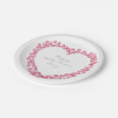 Roze roze roze bladen, hart aangepast papier bord (Gekanteld)