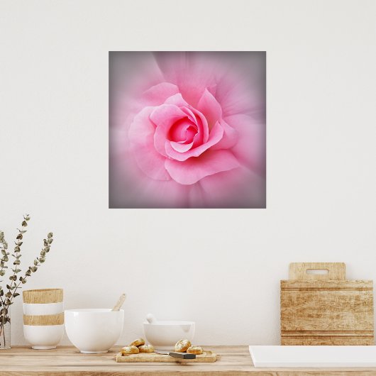Roze roze roze bladen poster (Keuken)