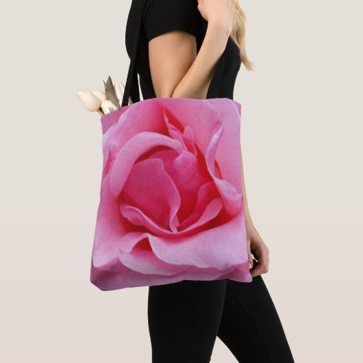 Roze roze roze bladen tote bag (Dichtbij)