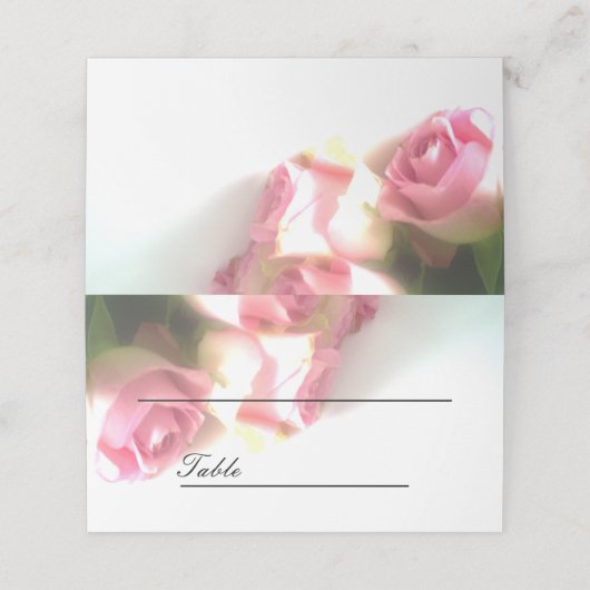 Roze roze roze bloem aangepaste trouwtafel plaatje plaatskaartje (Buitenkant ongevouwen)