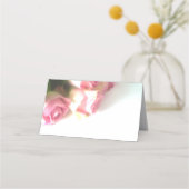Roze roze roze bloem aangepaste trouwtafel plaatje plaatskaartje (Achterkant)