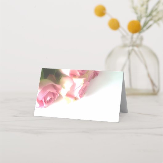 Roze roze roze bloem aangepaste trouwtafel plaatje plaatskaartje (Achterkant)