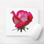 roze roze roze bloem met waterdruppels florale vin muismat (Met muis)