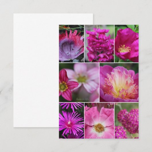 Roze Roze Roze Bloem Notitiekaartje (Voorkant / Achterkant)