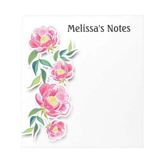 Roze roze roze bloem vrouwelijke verjaardag notitieblok (Voorkant)