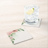 roze roze roze bloemen en bladeren kartonnen onderzetters (Insitu)