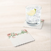 roze roze roze bloemen en onderzetter op papier (Insitu)