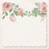 roze roze roze bloemen en onderzetter op papier (Voorkant)