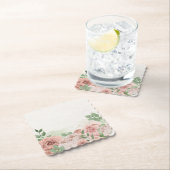 roze roze roze bloemen en onderzetter op papier (Insitu)