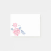 Roze roze roze bloemen in de kunstpost post-it® notes (Voorkant)