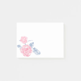 Roze roze roze bloemen in de kunstpost post-it® notes