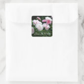 roze roze roze bloemen vierkante sticker (Tas)