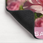 roze roze roze bloemen, voeg jouw naam toe muismat (Hoek)