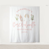 Roze roze roze bloemenchampagne bachelorette stijl wandkleed (Voorkant)