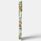 Roze roze roze bloemenpatroon op parelblauw Case-Mate iPhone case (Achterkant / Rechts)