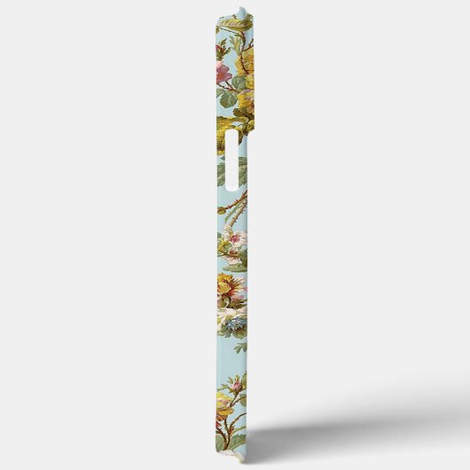 Roze roze roze bloemenpatroon op parelblauw Case-Mate iPhone case (Achterkant / Rechts)