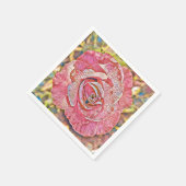 Roze roze roze bloemenschilderij Papier Napkin Servet (Hoek)