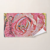 Roze roze roze bloemschilderij bad handdoek (Handdoek)
