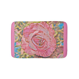 Roze roze roze bloemschilderij badmat