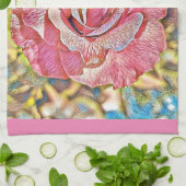 Roze roze roze bloemschilderij theedoek (Gevouwen)