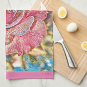 Roze roze roze bloemschilderij theedoek (Quarter Fold)