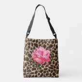 roze roze roze bruin en gouden dierlijke afdrukke crossbody tas (Achterkant)