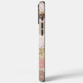 Roze Roze Roze Chocolade Gouden Glitter Strepen Case-Mate iPhone Case (Achterkant / Links)