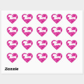 Roze, roze, roze, dachshund-enveloplabels hart sticker (Vel)