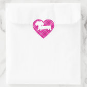 Roze, roze, roze, dachshund-enveloplabels hart sticker (Tas)