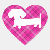 Roze, roze, roze, dachshund-enveloplabels hart sticker (Voorkant)