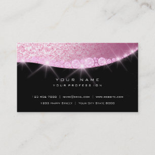 Roze roze roze diamantglitter zwart visitekaartje